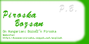 piroska bozsan business card